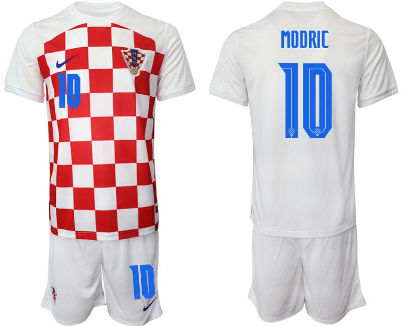 Men 2022 World Cup National Team Croatia home white #10 Soccer Jersey